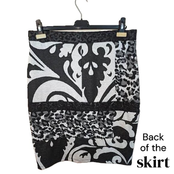 NWT Frank Lyman  Patchwork Pencil Pull On Skirt - Picture 2 of 5